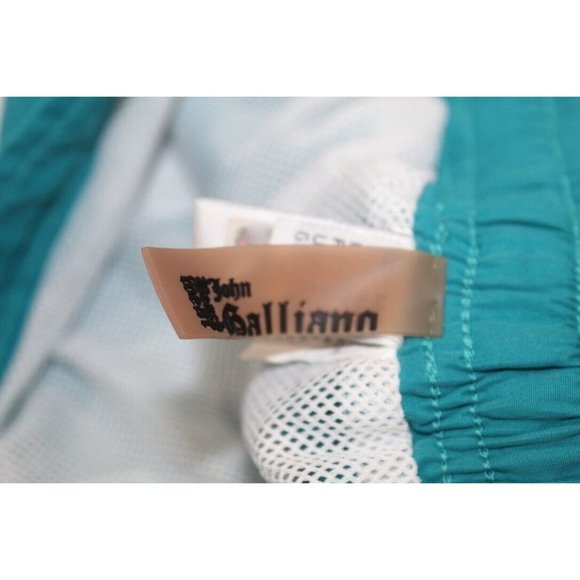 John Galliano Turquoise Blue Swim Shorts Trunks Recent Authentic US Size Small - Picture 3 of 8